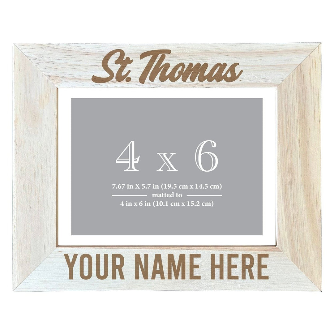 University of St. Thomas Customizable Wooden Photo Frame Matted 4"x 6" Officially Licensed Collegiate Product Image 2