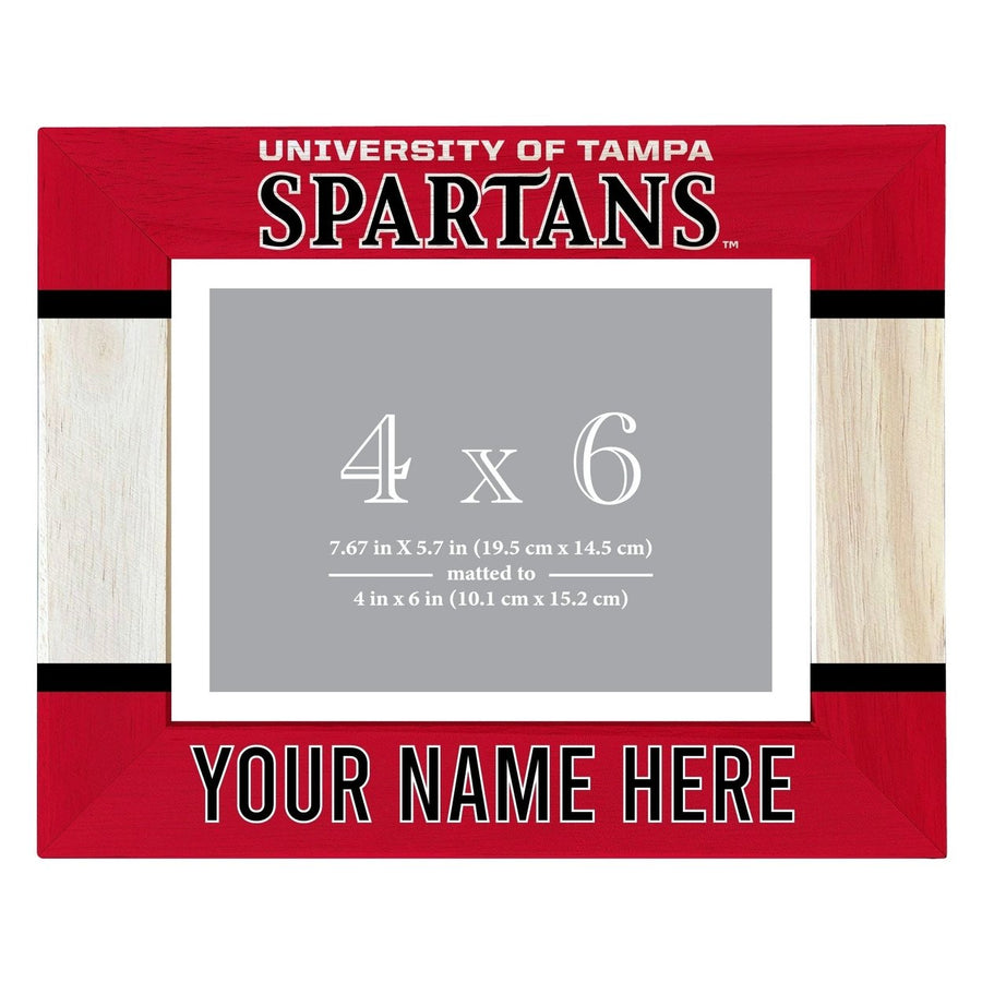 University of Tampa Spartans Customizable Wooden Photo Frame Matted 4"x 6" Officially Licensed Collegiate Product Image 1