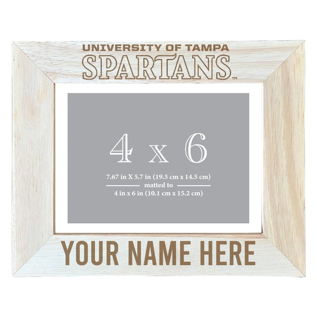 University of Tampa Spartans Customizable Wooden Photo Frame Matted 4"x 6" Officially Licensed Collegiate Product Image 2