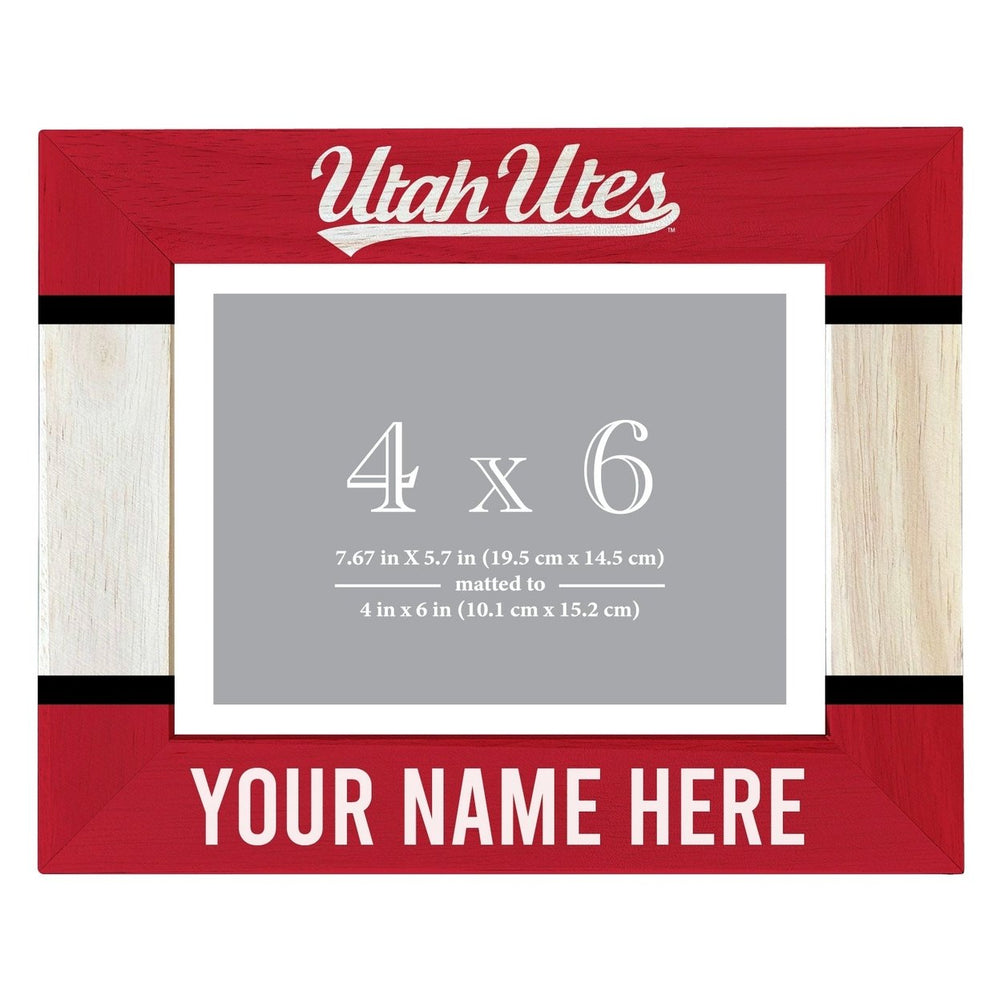 Utah Utes Customizable Wooden Photo Frame Matted 4"x 6" Officially Licensed Collegiate Product Image 2