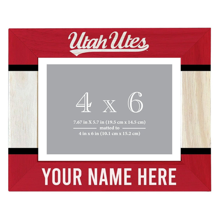 Utah Utes Customizable Wooden Photo Frame Matted 4"x 6" Officially Licensed Collegiate Product Image 2