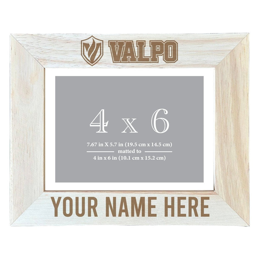 Valparaiso University Customizable Wooden Photo Frame Matted 4"x 6" Officially Licensed Collegiate Product Image 1