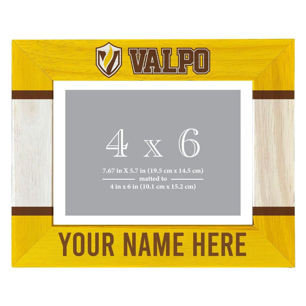 Valparaiso University Customizable Wooden Photo Frame Matted 4"x 6" Officially Licensed Collegiate Product Image 2