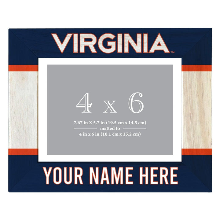 Virginia Cavaliers Customizable Wooden Photo Frame Matted 4"x 6" Officially Licensed Collegiate Product Image 1