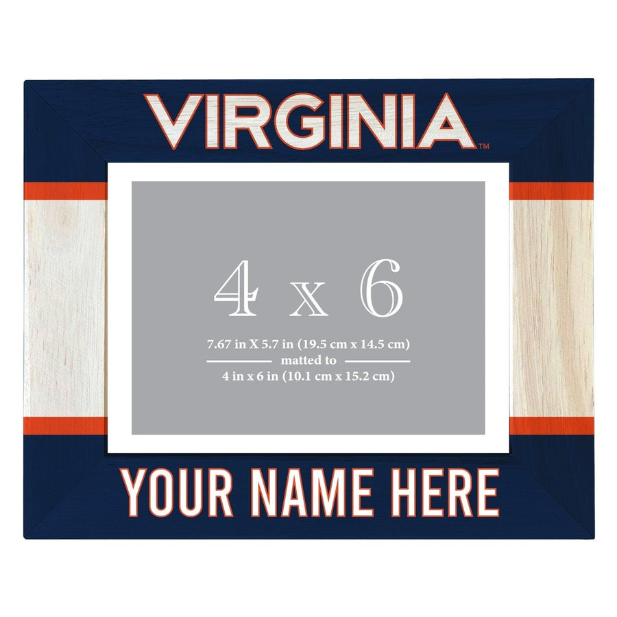 Virginia Cavaliers Customizable Wooden Photo Frame Matted 4"x 6" Officially Licensed Collegiate Product Image 1