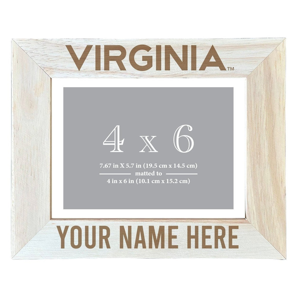 Virginia Cavaliers Customizable Wooden Photo Frame Matted 4"x 6" Officially Licensed Collegiate Product Image 2