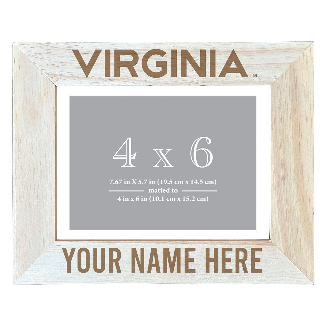 Virginia Cavaliers Customizable Wooden Photo Frame Matted 4"x 6" Officially Licensed Collegiate Product Image 2