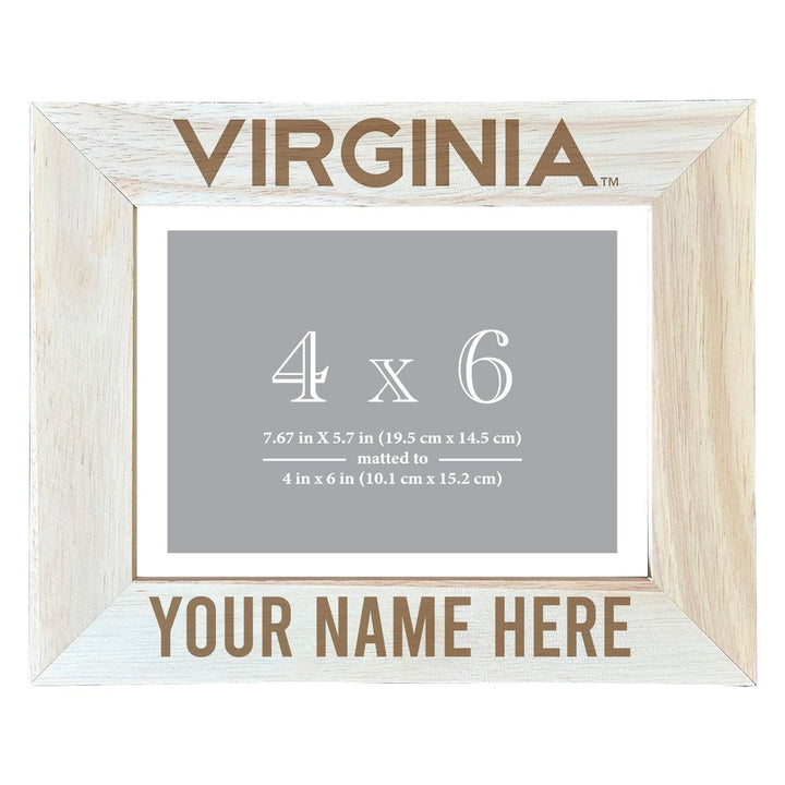 Virginia Cavaliers Customizable Wooden Photo Frame Matted 4"x 6" Officially Licensed Collegiate Product Image 2