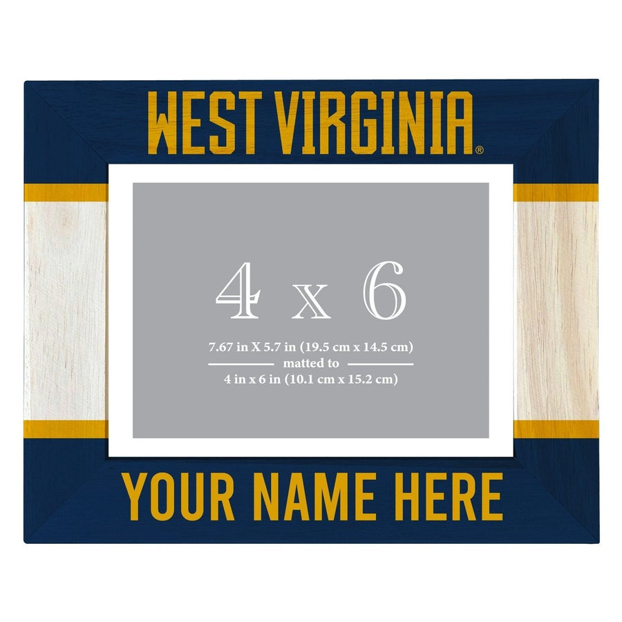 West Virginia Mountaineers Customizable Wooden Photo Frame Matted 4"x 6" Officially Licensed Collegiate Product Image 1