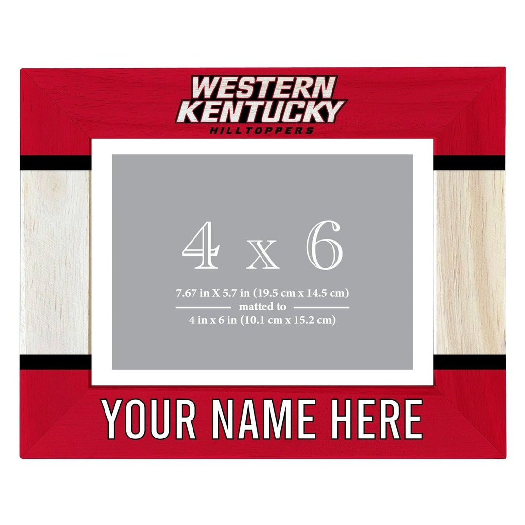 Western Kentucky Hilltoppers Customizable Wooden Photo Frame Matted 4"x 6" Officially Licensed Collegiate Product Image 2