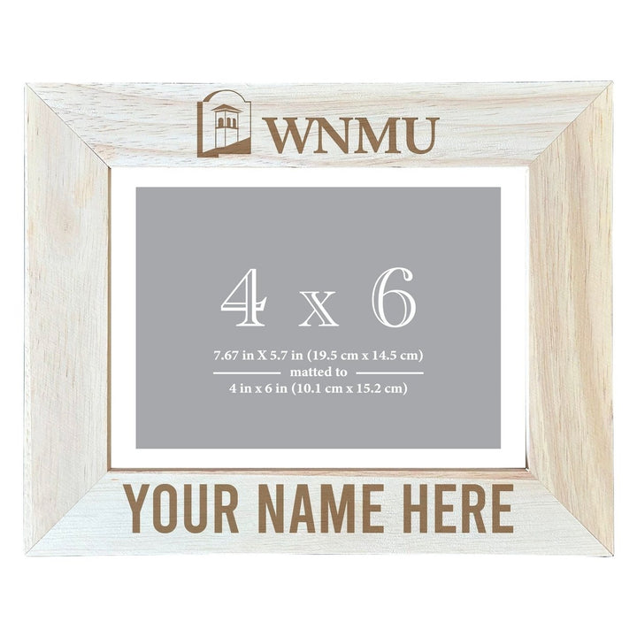 Western Mexico University Customizable Wooden Photo Frame Matted 4"x 6" Officially Licensed Collegiate Product Image 1