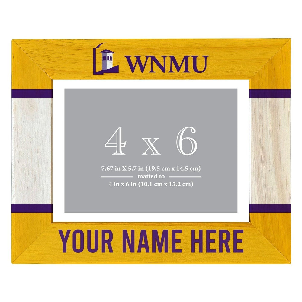 Western Mexico University Customizable Wooden Photo Frame Matted 4"x 6" Officially Licensed Collegiate Product Image 2