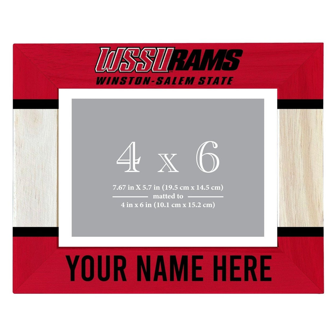 Winston-Salem State Customizable Wooden Photo Frame Matted 4"x 6" Officially Licensed Collegiate Product Image 1