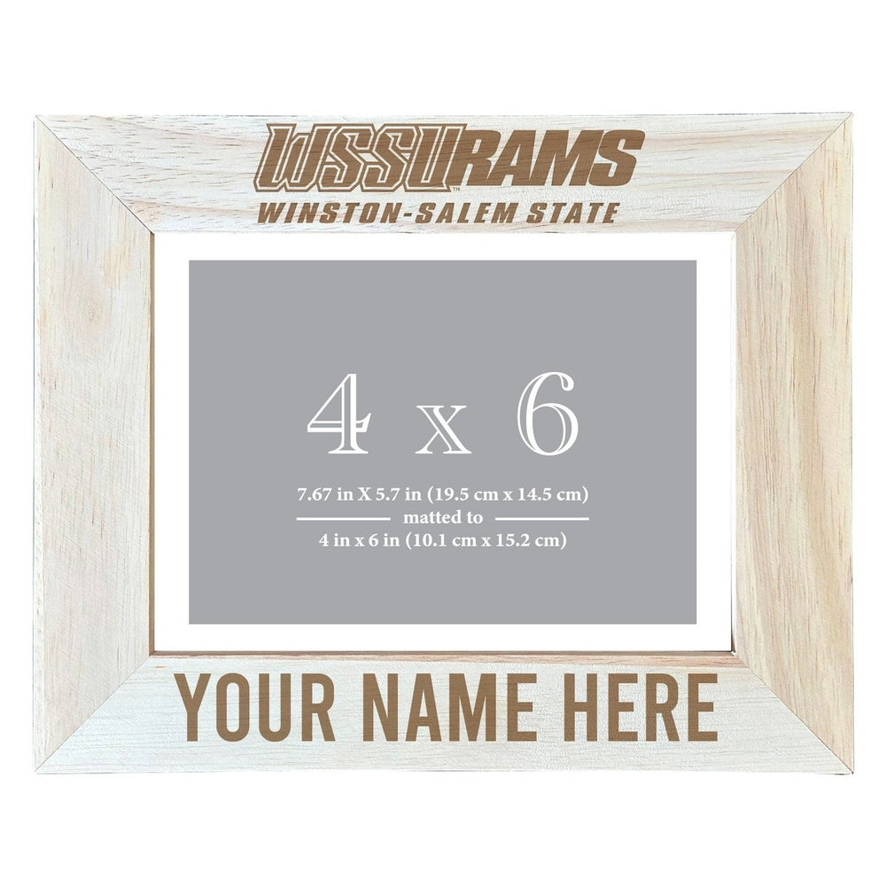 Winston-Salem State Customizable Wooden Photo Frame Matted 4"x 6" Officially Licensed Collegiate Product Image 2