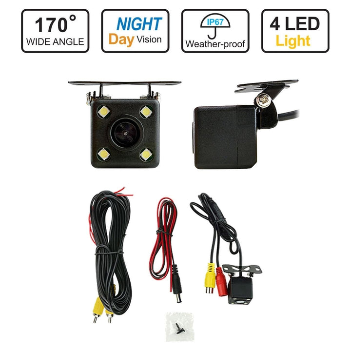 Car Rear View Camera with 4 LED Lights Guideline View High Sensitivity Wide Angle Vision -Enhance Safety Pipemans Image 2