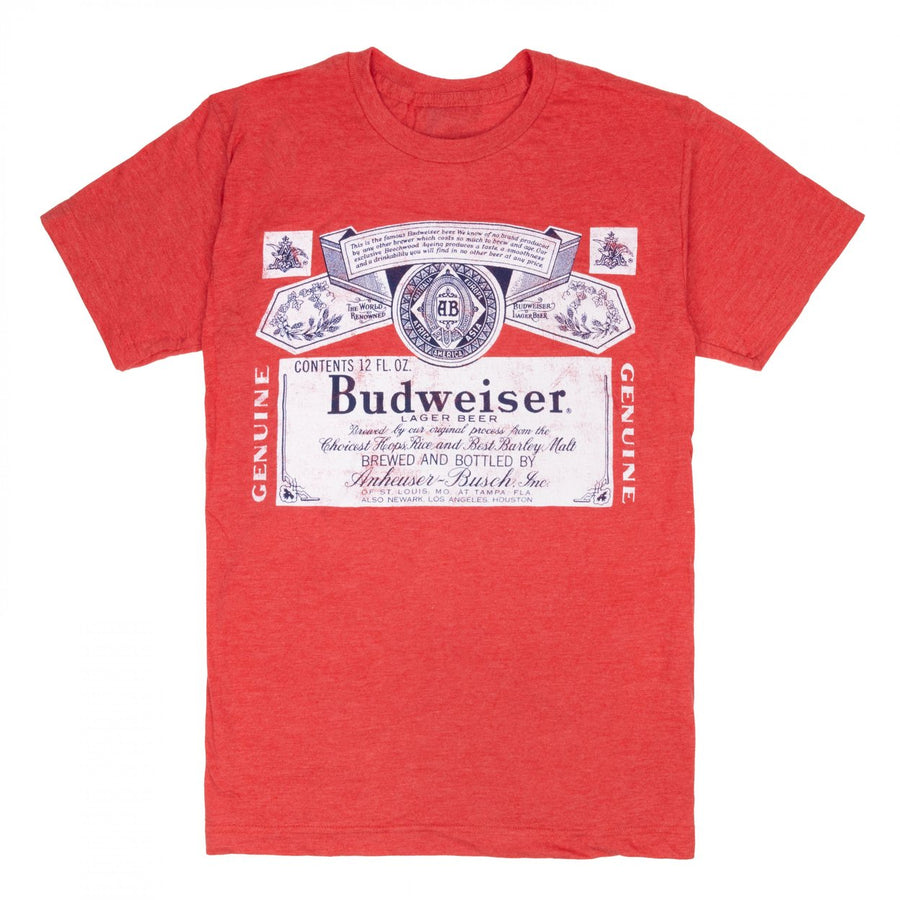 Budweiser Classic Logo Red Colorway Mens T-Shirt Image 1