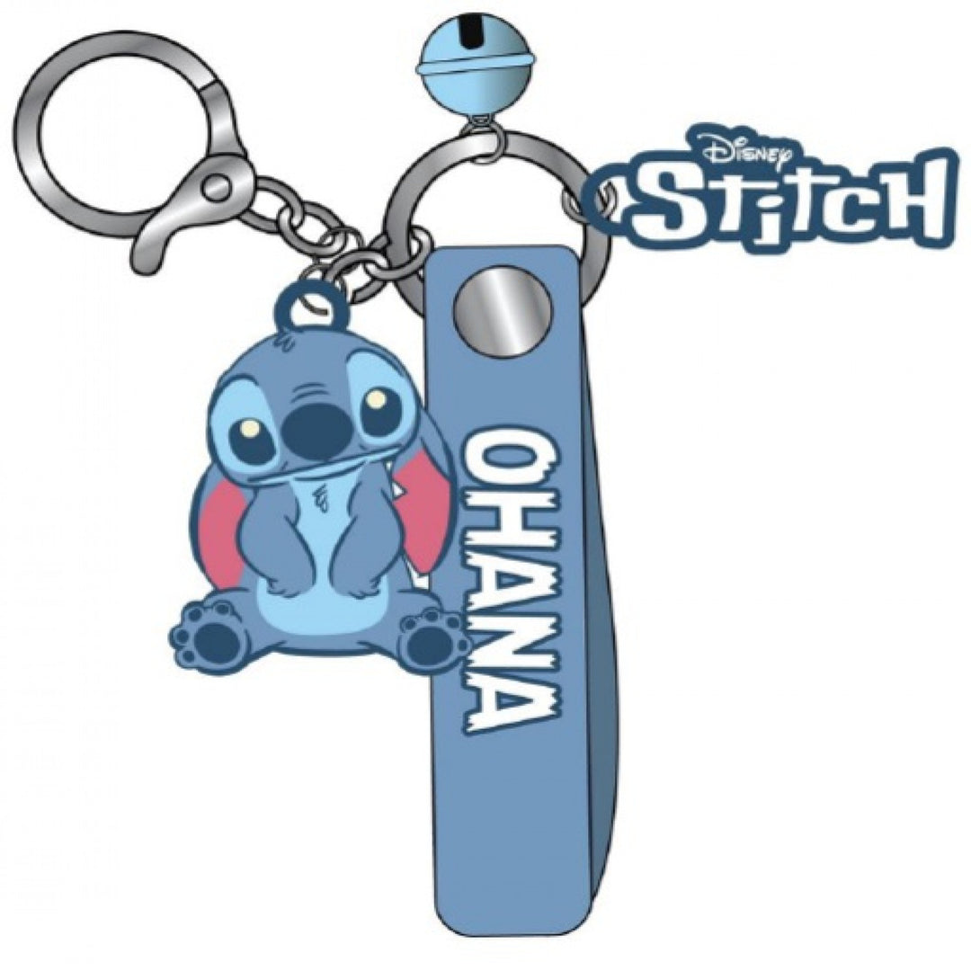 Lilo and Stitch Ohana 3" Figural Keychain w/ Wristlet Bell and Charm Image 1