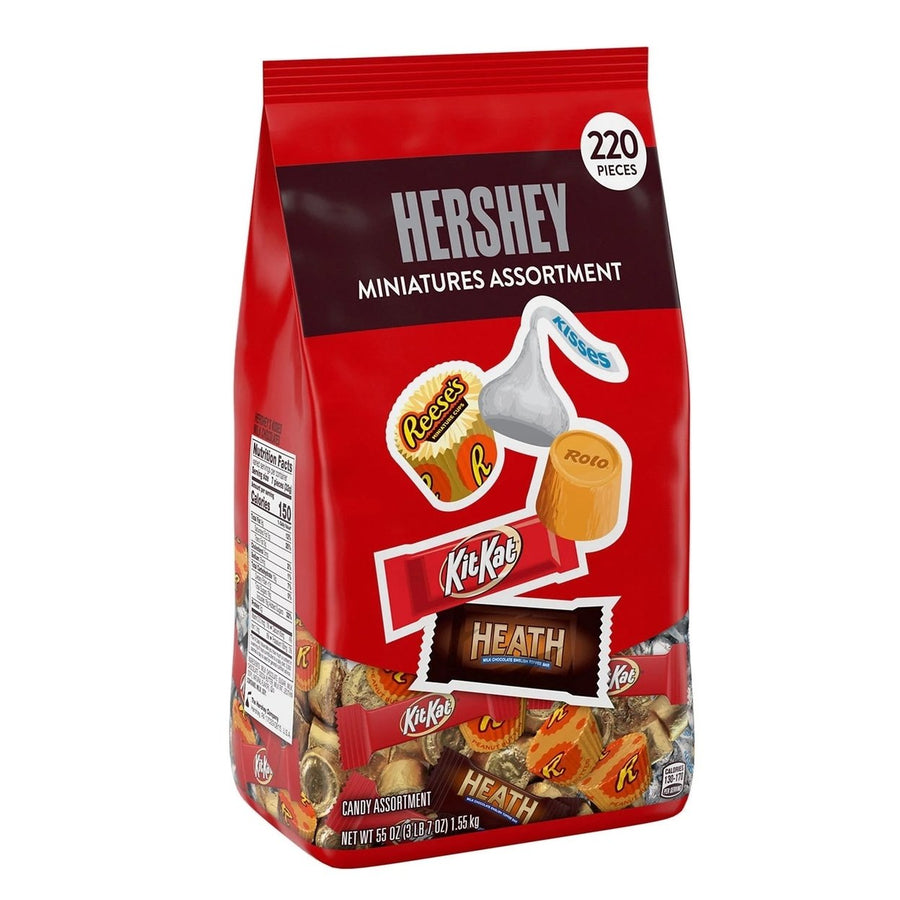 Hershey Assorted Chocolate Miniatures Candy Bulk Bag (55 Ounce 220 Pieces) Image 1