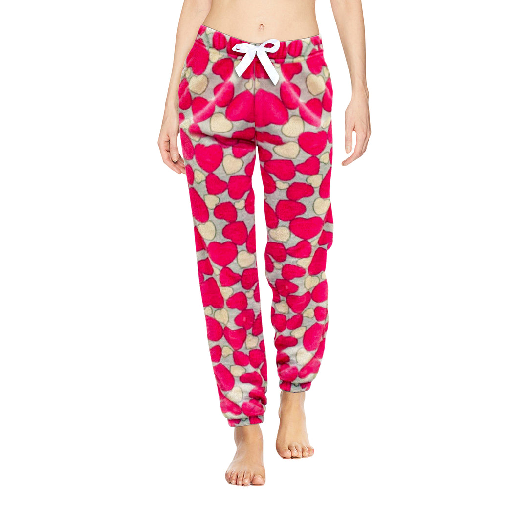 1 Piece Womens Ultra-Soft Winter Warm Cozy Fleece Pajama Pants with Fun Prints Image 1