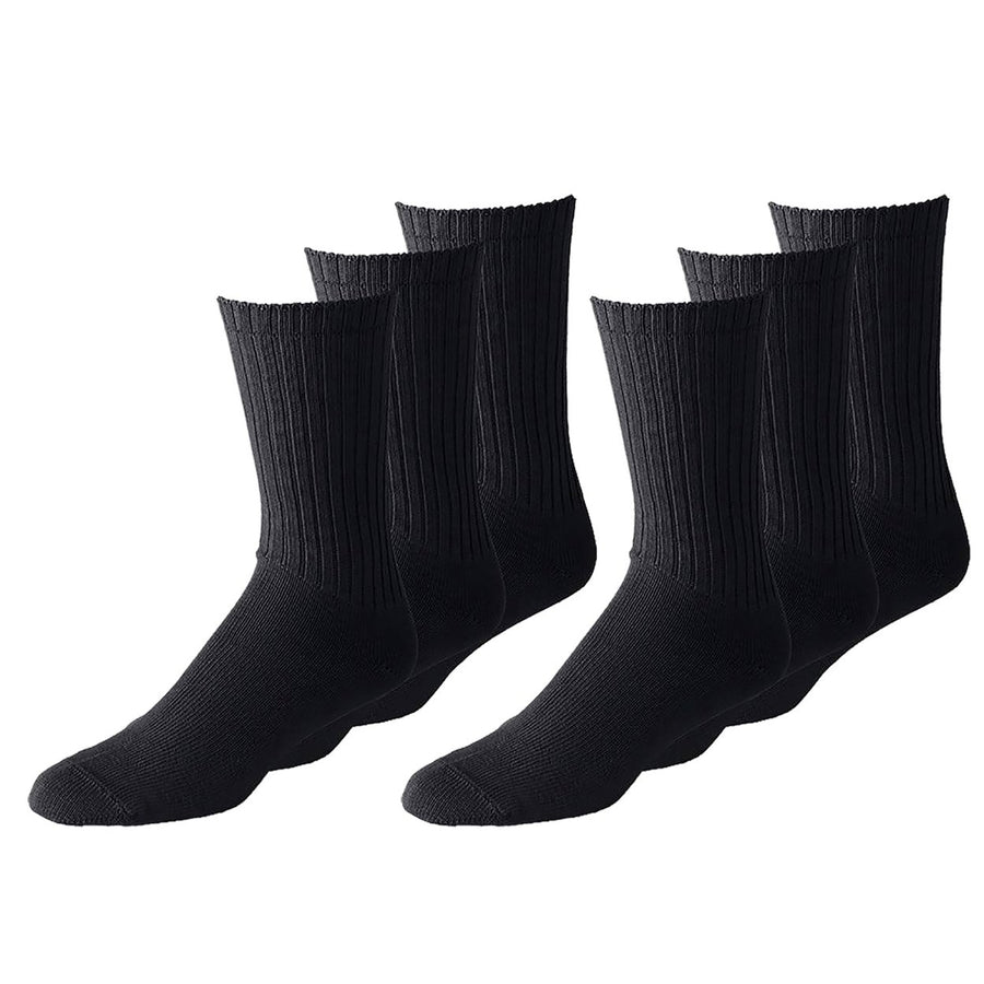 6 Pair Soft Cotton Crew Socks Soft Stretchy and Durable Image 1