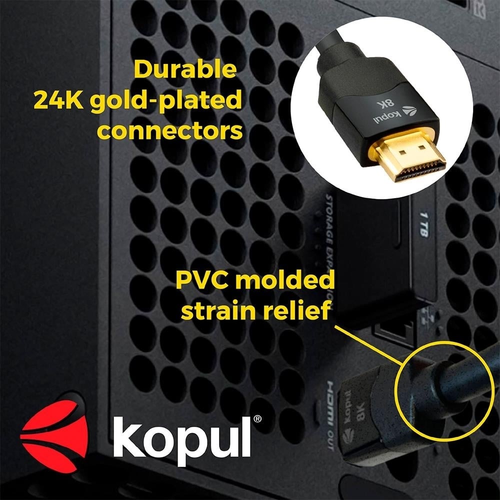 8K HDMI Cable 3.3ft Ultra High-Speed 48 Gb/s Triple Shielded Gold-Plated Connectors Flame-Resistant Ideal for UHD and Image 3