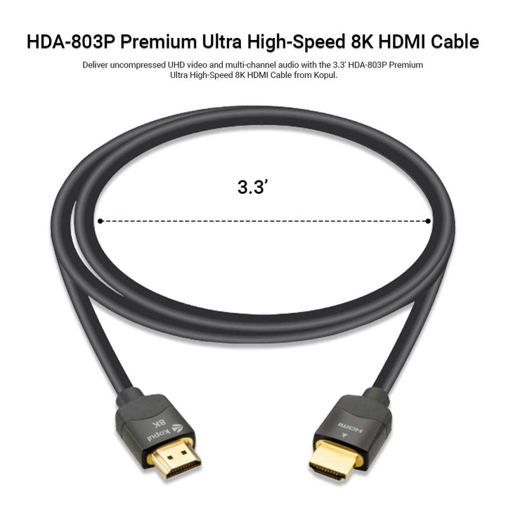 8K HDMI Cable 3.3ft Ultra High-Speed 48 Gb/s Triple Shielded Gold-Plated Connectors Flame-Resistant Ideal for UHD and Image 9