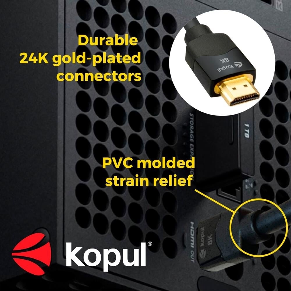 8K HDMI Cable 6.6ft  Ultra High-Speed 48Gbps Triple-Layer Shielding Gold-Plated Flame-Resistant  Ideal for UHD and Pro Image 3