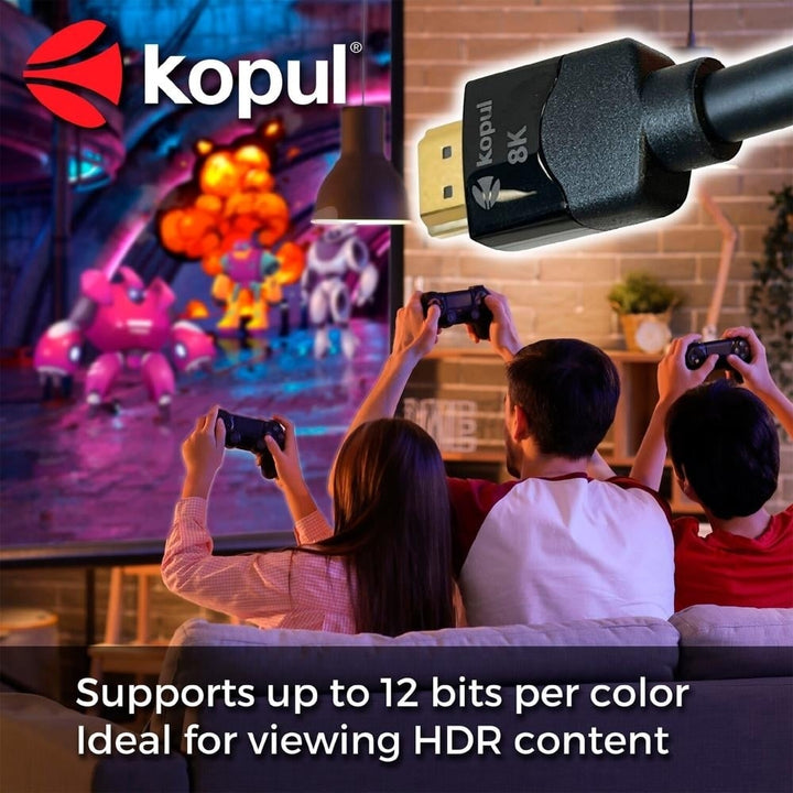 8K HDMI Cable 6.6ft  Ultra High-Speed 48Gbps Triple-Layer Shielding Gold-Plated Flame-Resistant  Ideal for UHD and Pro Image 4