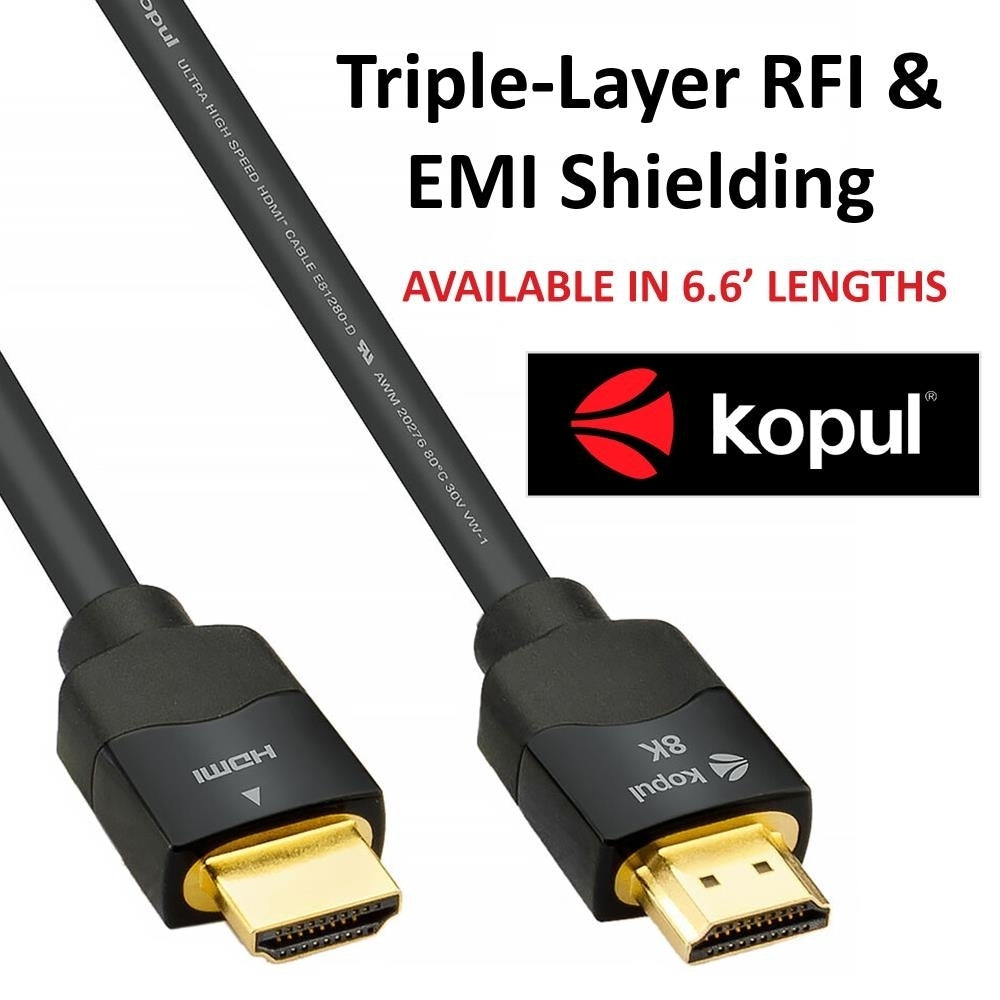 8K HDMI Cable 6.6ft  Ultra High-Speed 48Gbps Triple-Layer Shielding Gold-Plated Flame-Resistant  Ideal for UHD and Pro Image 9