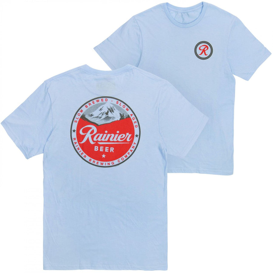 Rainier Vintage Logo Front and Back Print T-Shirt Image 1