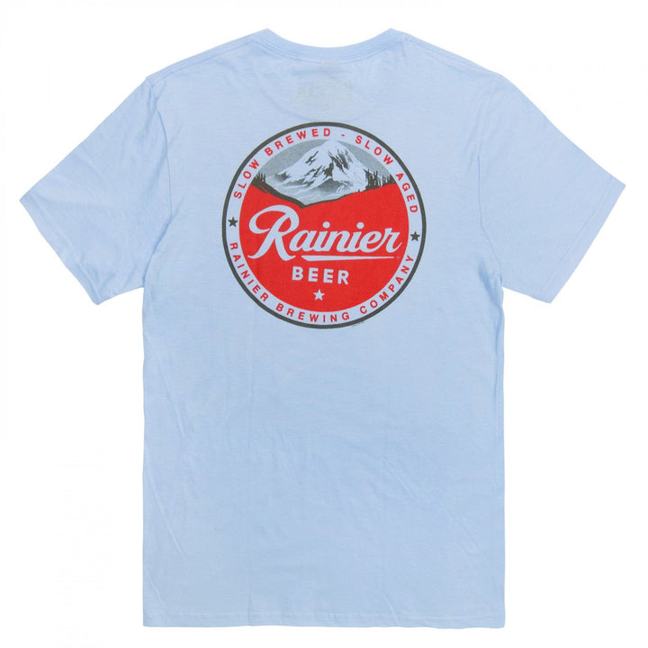 Rainier Vintage Logo Front and Back Print T-Shirt Image 2