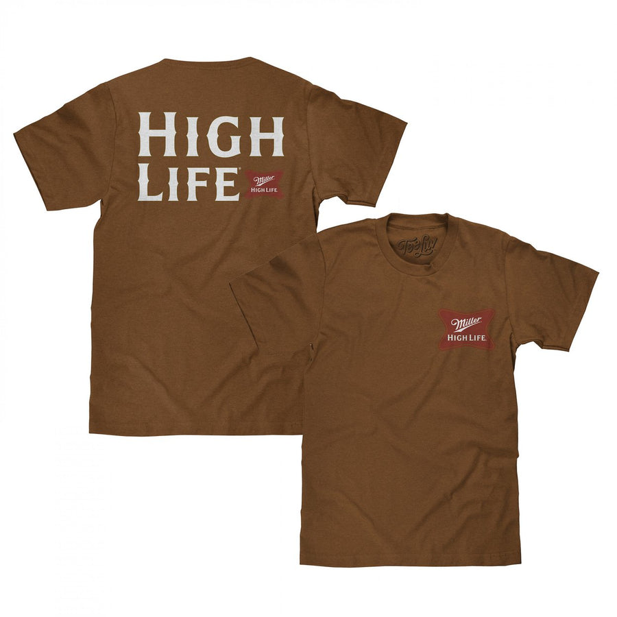 Miller High Life Brand Label Front and Back T-Shirt Image 1