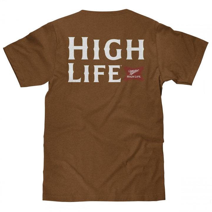 Miller High Life Brand Label Front and Back T-Shirt Image 3