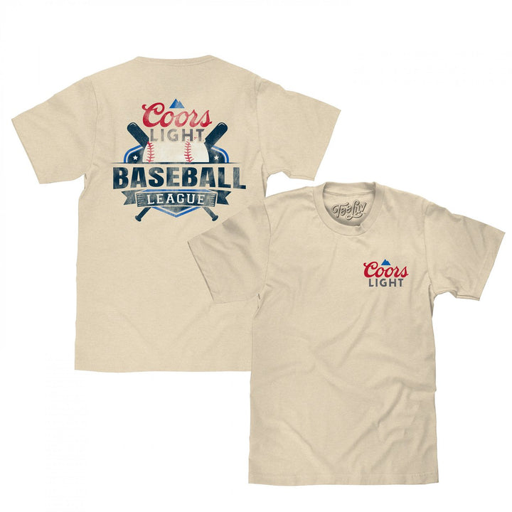 Coors Light Baseball League Front and Back T-Shirt Image 1