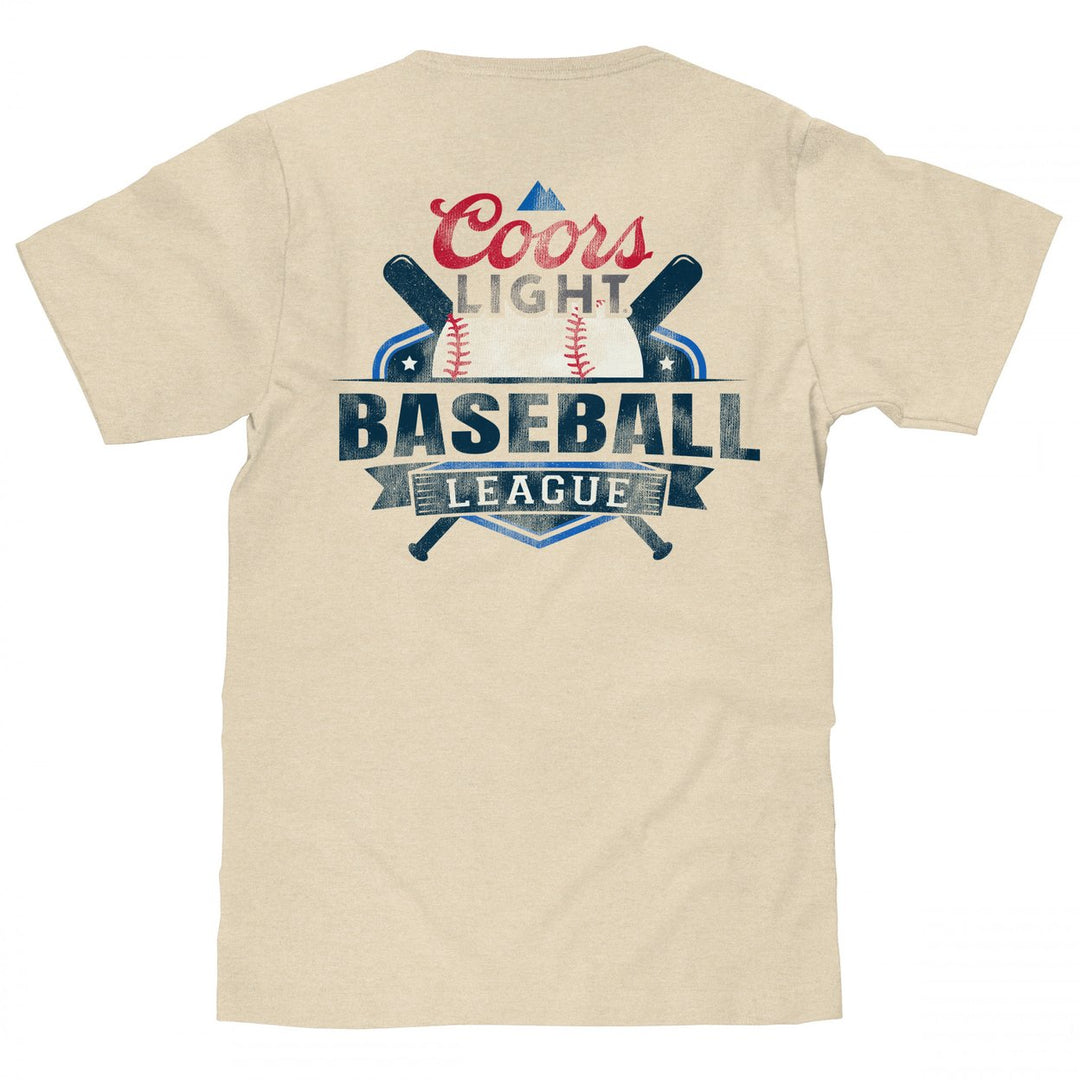 Coors Light Baseball League Front and Back T-Shirt Image 3