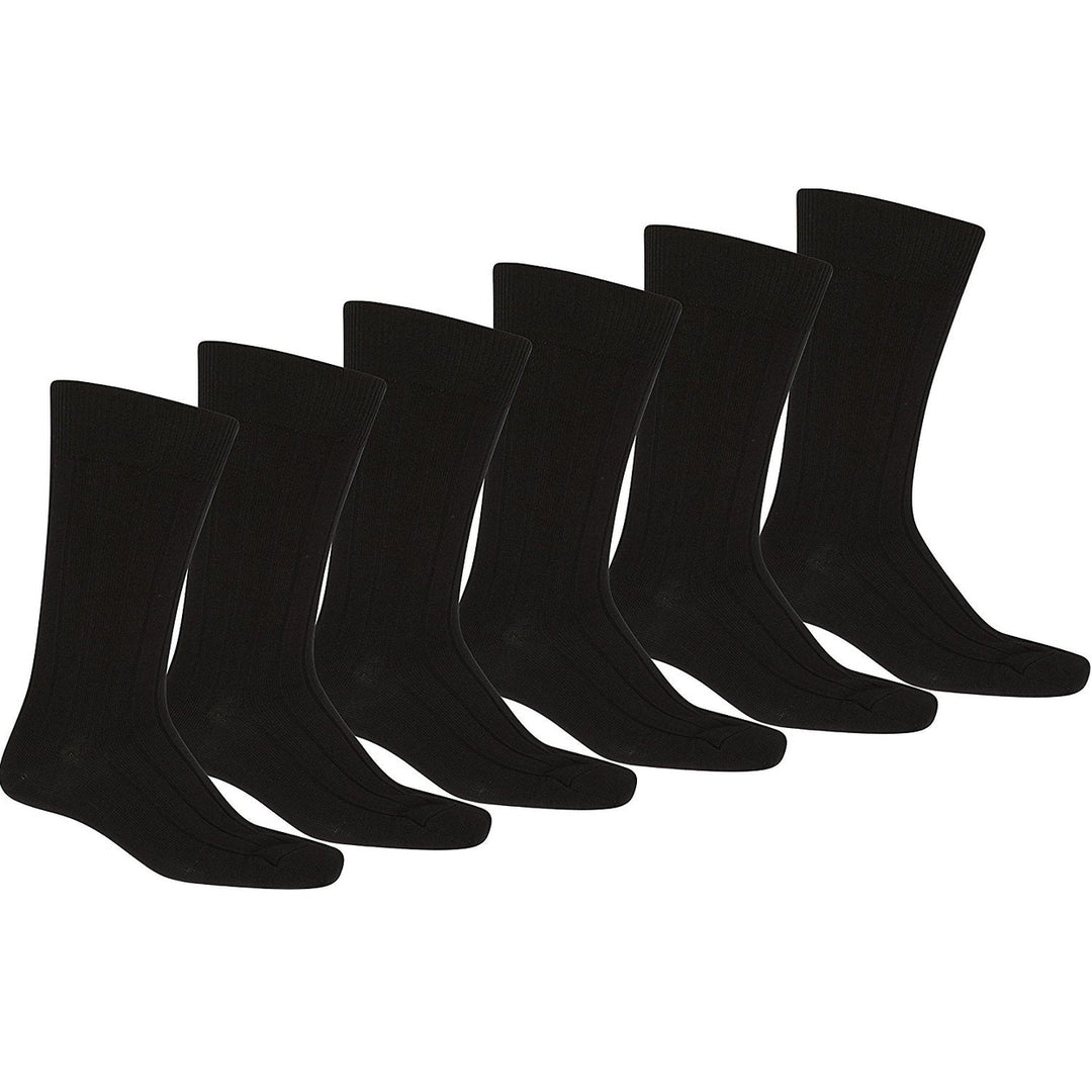 18 Pair Black Plain Dress Socks Perfect for Every Occasion Image 1