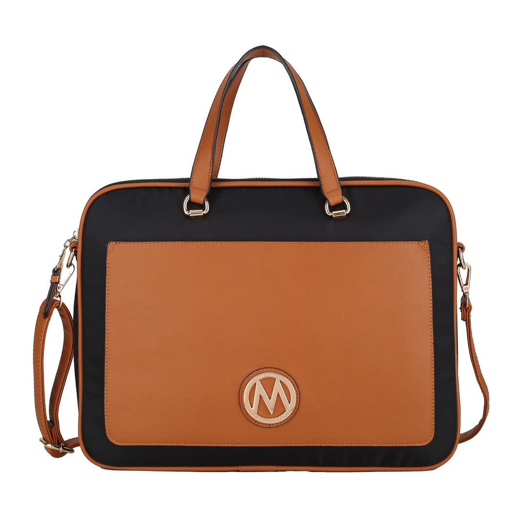 MKFCollection Nina Laptop Case - Vegan Leather Designer Handbag Image 4