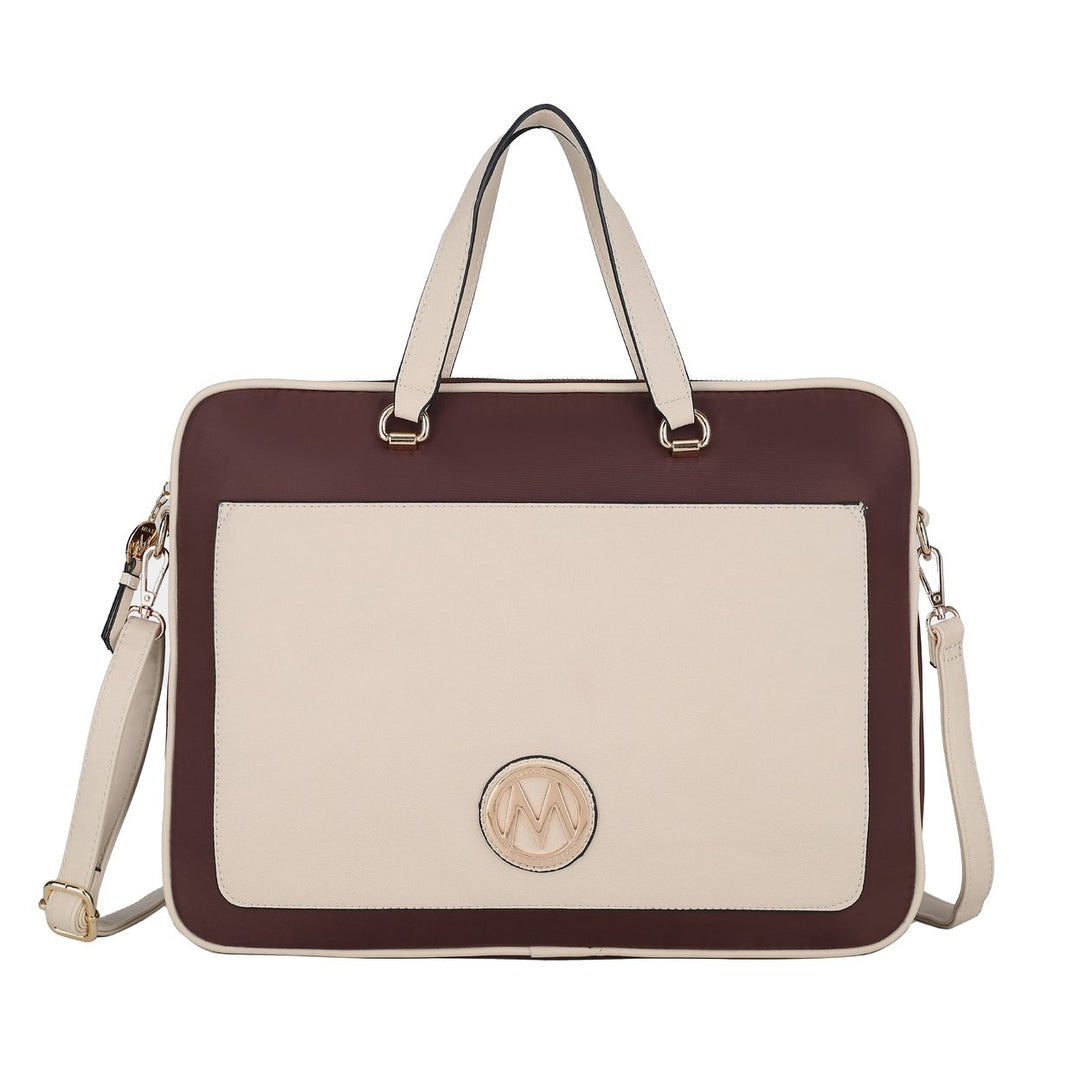 MKFCollection Nina Laptop Case - Vegan Leather Designer Handbag Image 6