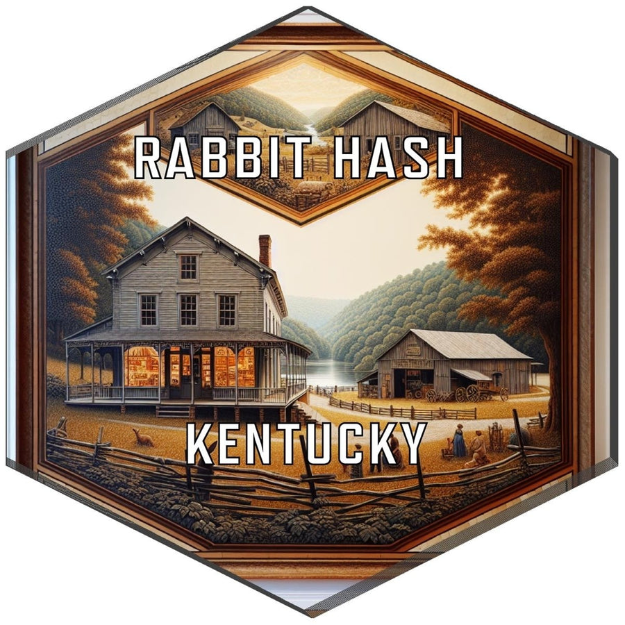 Rabbit Hash Kentucky Souvenir Travel Destination Die Cut Hexagon Fridge Magnet Image 1