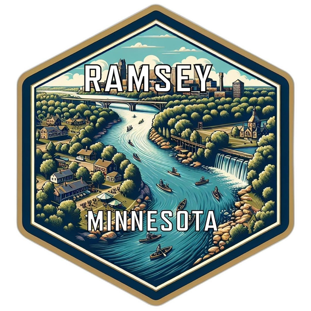 Ramsey Minnesota Souvenir Travel Destination Die Cut Hexagon Fridge Magnet Image 1