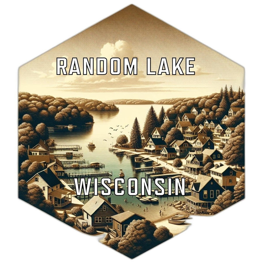 Random Lake Wisconsin Souvenir Travel Destination Die Cut Hexagon Fridge Magnet Image 1