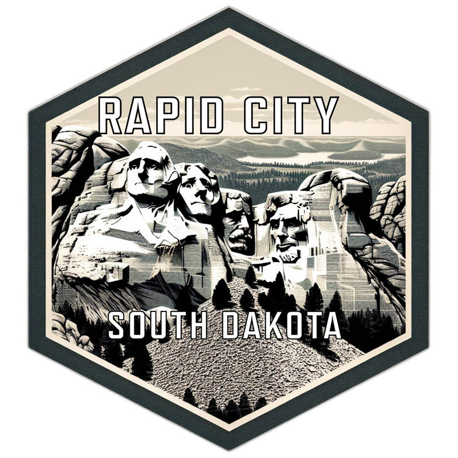 Rapid City South Dakota Souvenir Travel Destination Die Cut Hexagon Fridge Magnet Image 1