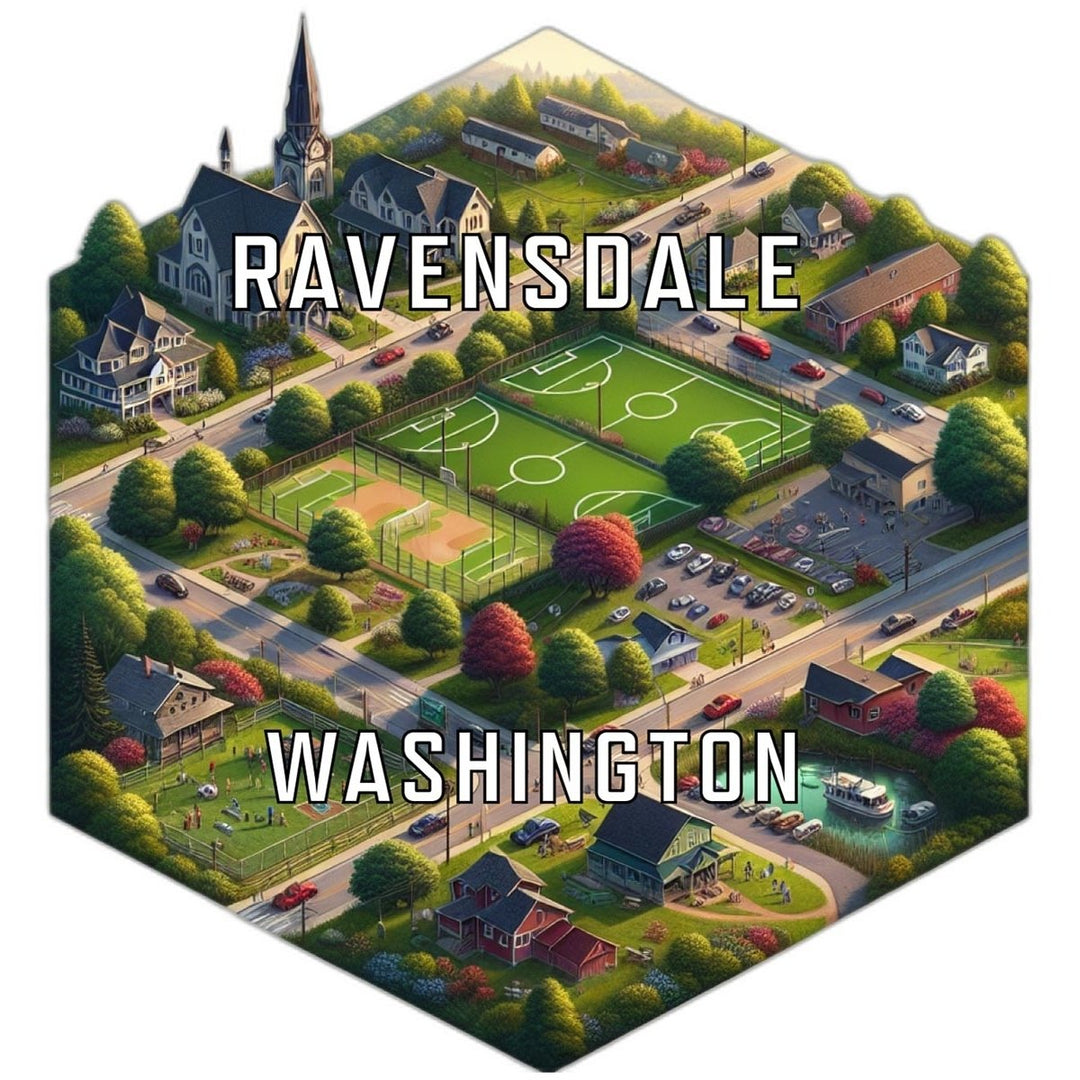 Ravensdale Washington Souvenir Travel Destination Die Cut Hexagon Fridge Magnet Image 1