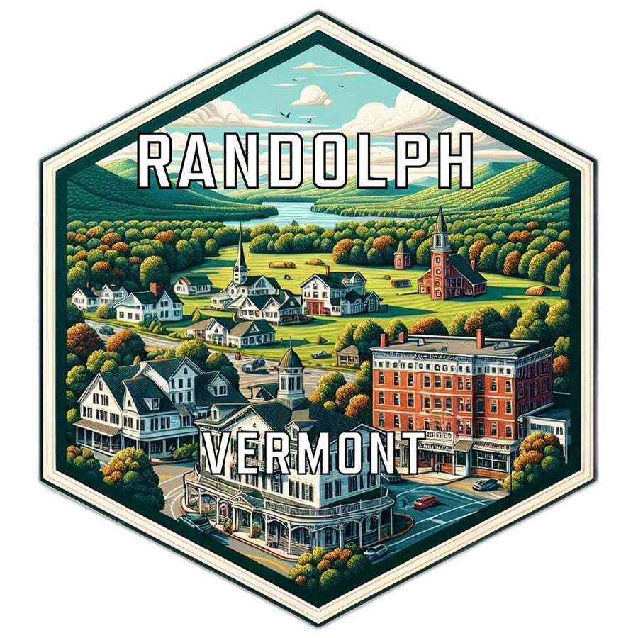 Randolph Vermont Souvenir Travel Destination Die Cut Hexagon Fridge Magnet Image 1