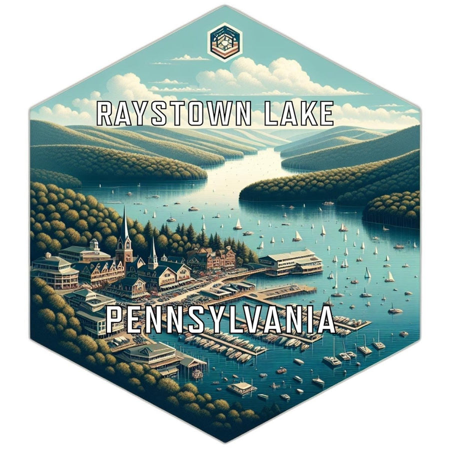 Raystown Lake Pennsylvania Souvenir Travel Destination Die Cut Hexagon Fridge Magnet Image 1