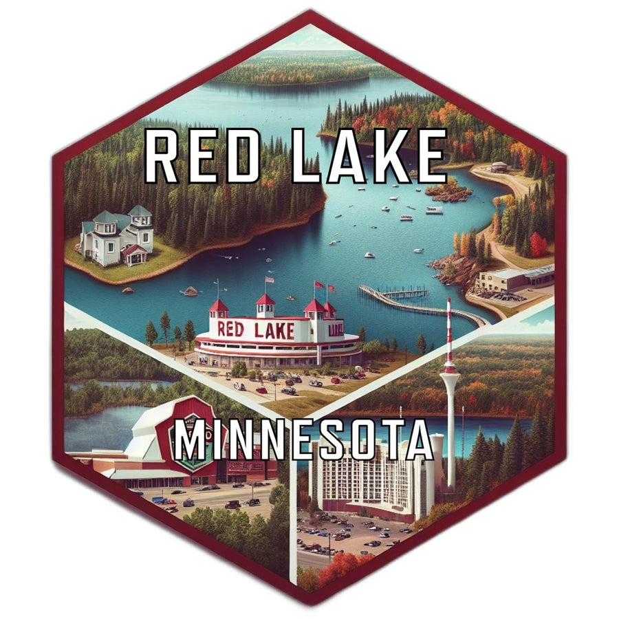 Red Lake Minnesota Souvenir Travel Destination Die Cut Hexagon Fridge Magnet Image 1