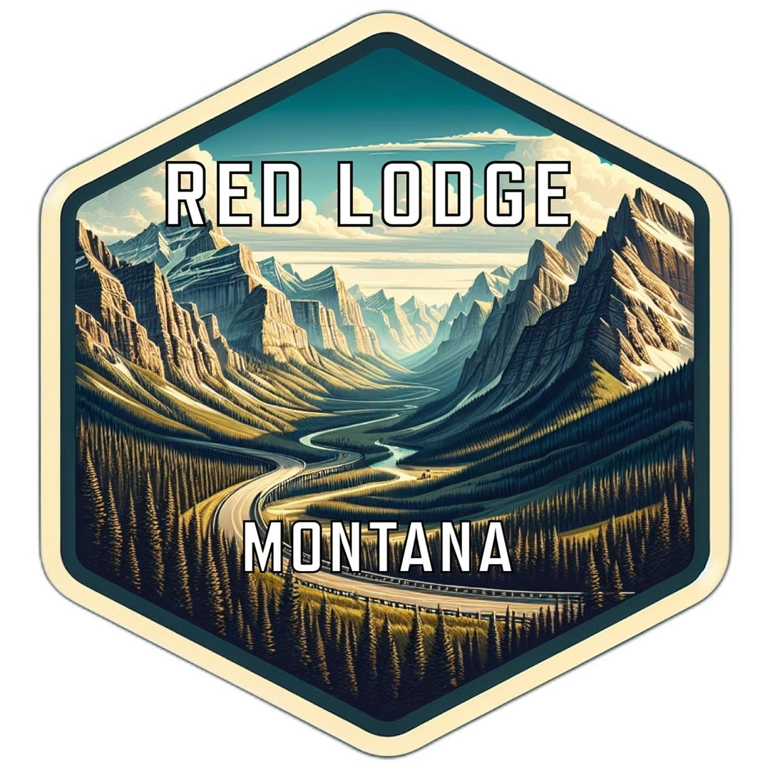 Red Lodge Montana Souvenir Travel Destination Die Cut Hexagon Fridge Magnet Image 1