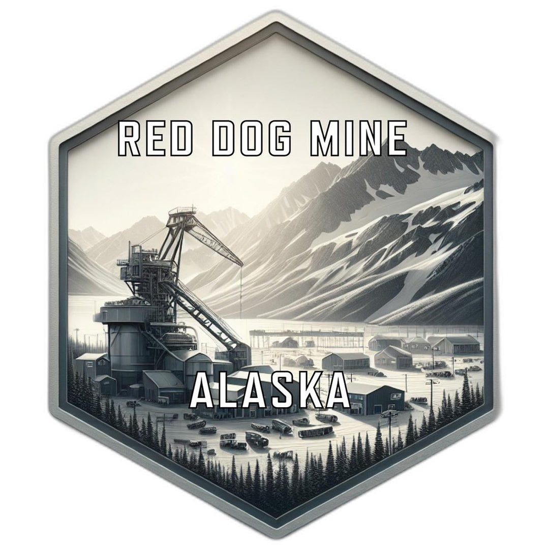 Red Dog Mine Alaska Souvenir Travel Destination Die Cut Hexagon Fridge Magnet Image 1