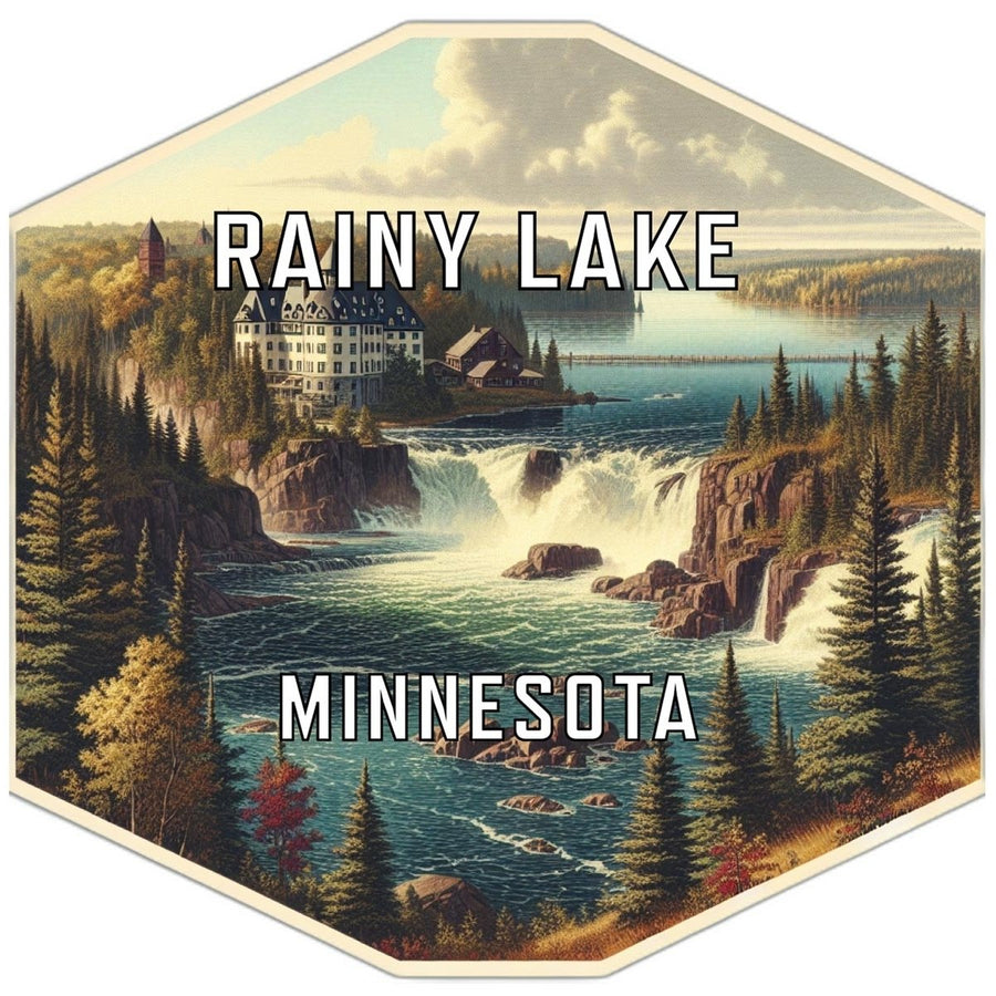 Rainy Lake Minnesota Souvenir Travel Destination Die Cut Hexagon Fridge Magnet Image 1