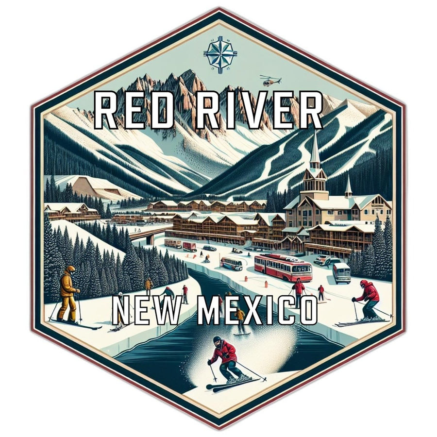 Red River Mexico Souvenir Travel Destination Die Cut Hexagon Fridge Magnet Image 1